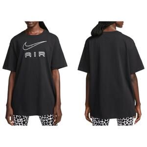 Nike Air Short Sleeve Boyfriend T Shirt Black Womens Size XS New Loose Tee